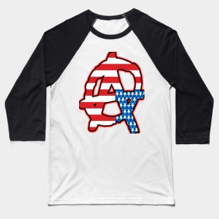 Anarchy (In Distress US Flag Version) Baseball T-Shirt